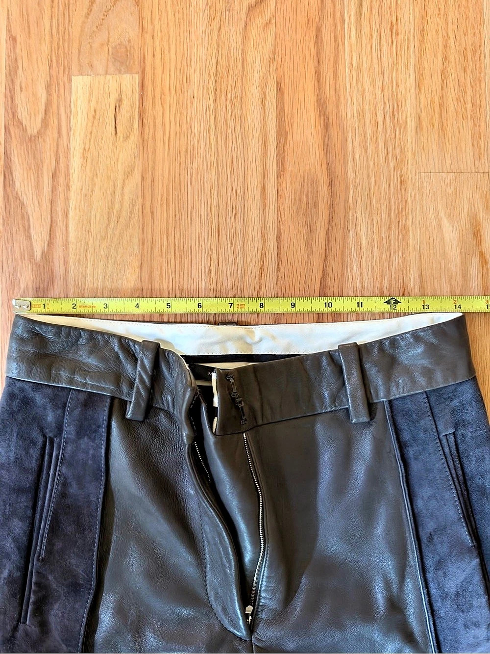Vintage Marc Jacobs Collection Leather and Suede dark grey Straight Leg Pants Si - Picture 3 of 9